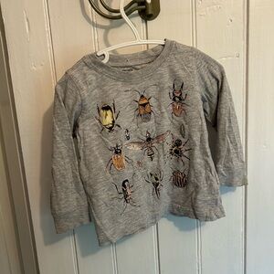 (3/$20) Carters 18m grey & brown bug long sleeve graphic shirt
